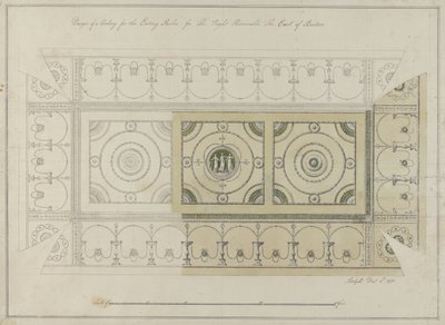 Ontwerp voor het plafond van de Eetkamer, Headfort House door Robert Adam